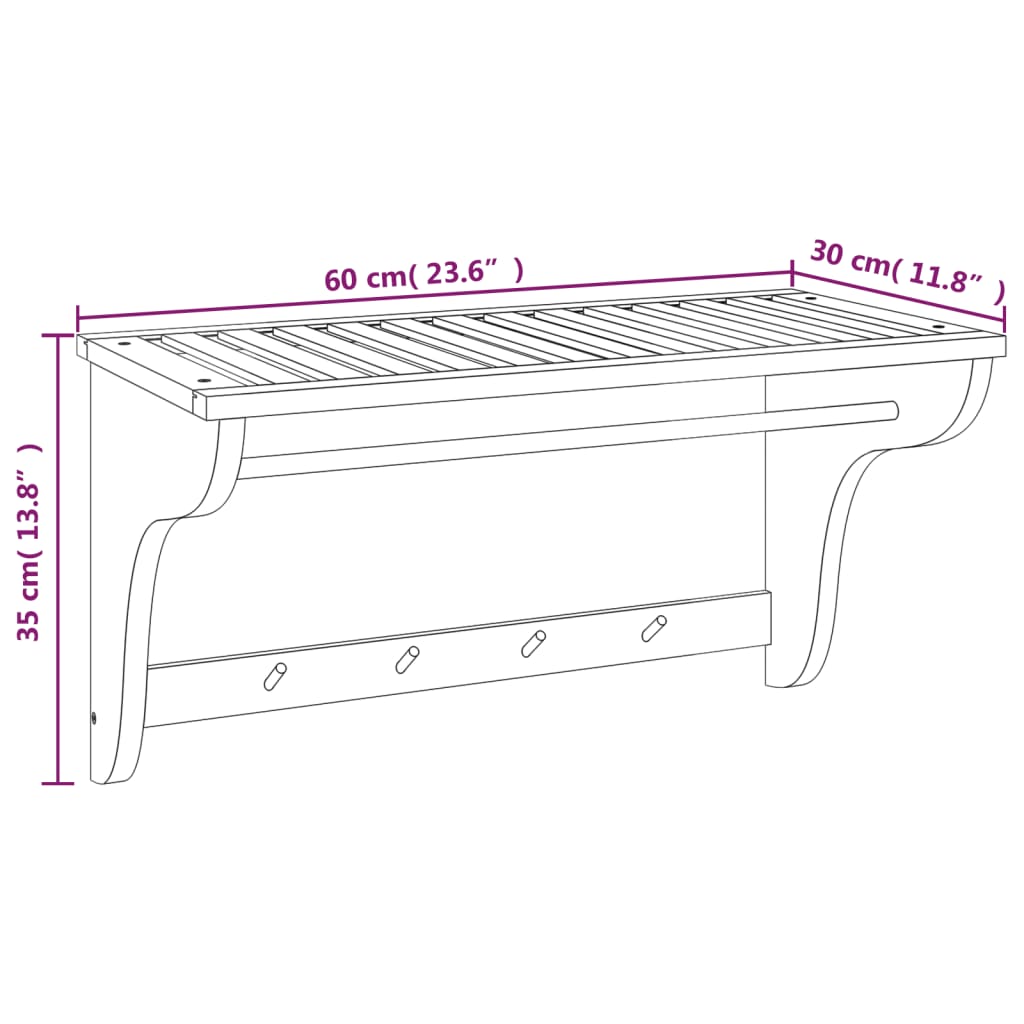 vidaXL Suport de prosoape, 60x30x35 cm, lemn masiv de nuc vidaXL Suport de prosoape, 60x30x35 cm, lemn masiv de nuc