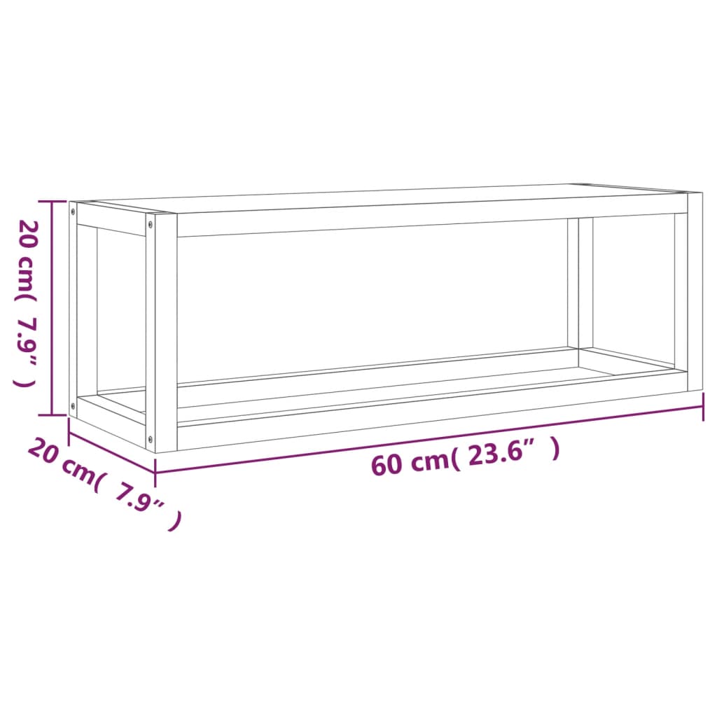 vidaXL Suport de prosoape, 60x20x20 cm, lemn masiv de nuc vidaXL Suport de prosoape, 60x20x20 cm, lemn masiv de nuc