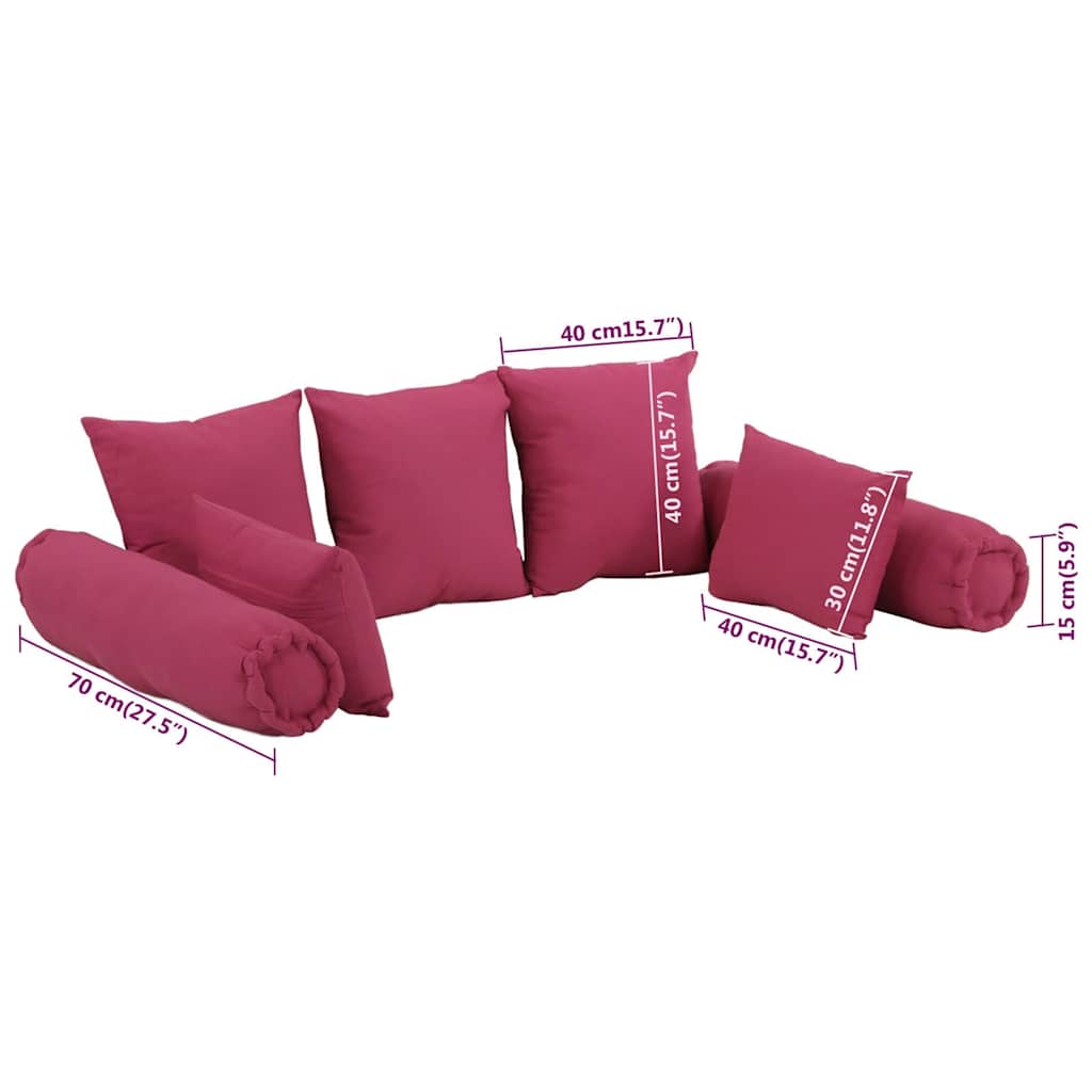 vidaXL Set de perne decorative, 7 piese, roz, material textil vidaXL Set de perne decorative, 7 piese, roz, material textil