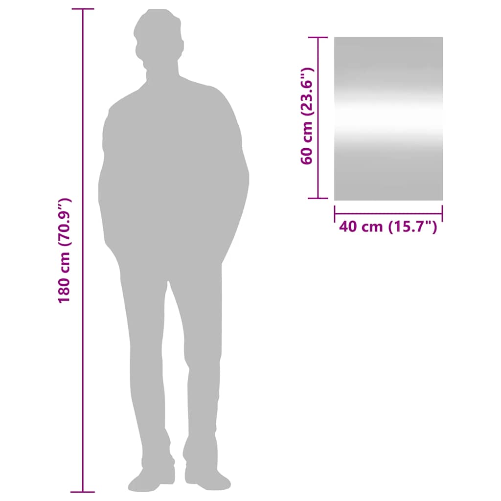 vidaXL Oglindă de perete, 40x60 cm, dreptunghiular, sticlă