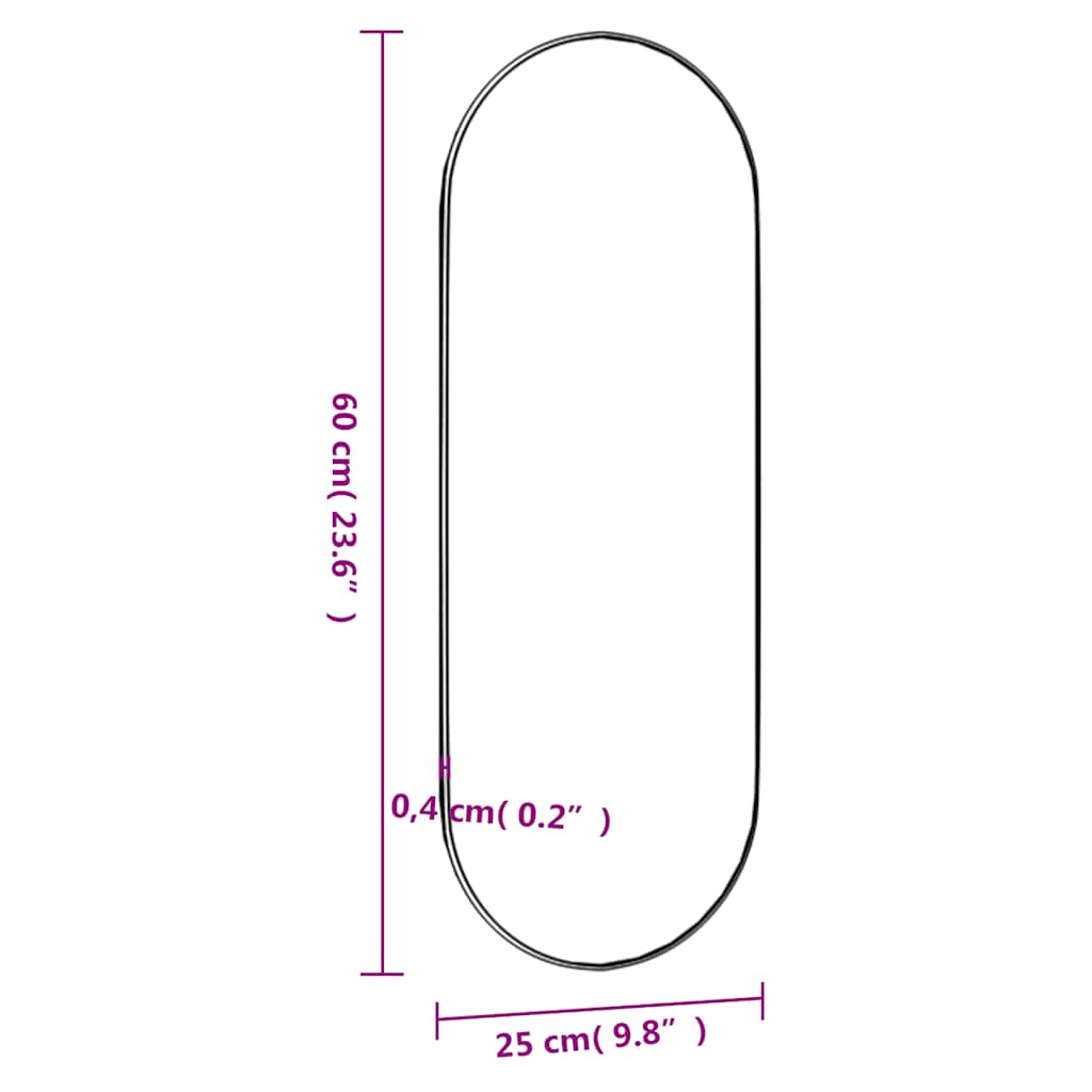 vidaXL Oglindă de perete, 25x60 cm, oval, sticlă vidaXL Oglindă de perete, 25x60 cm, oval, sticlă