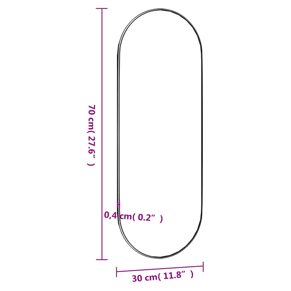 vidaXL Oglindă de perete, 30x70 cm, oval, sticlă vidaXL Oglindă de perete, 30x70 cm, oval, sticlă