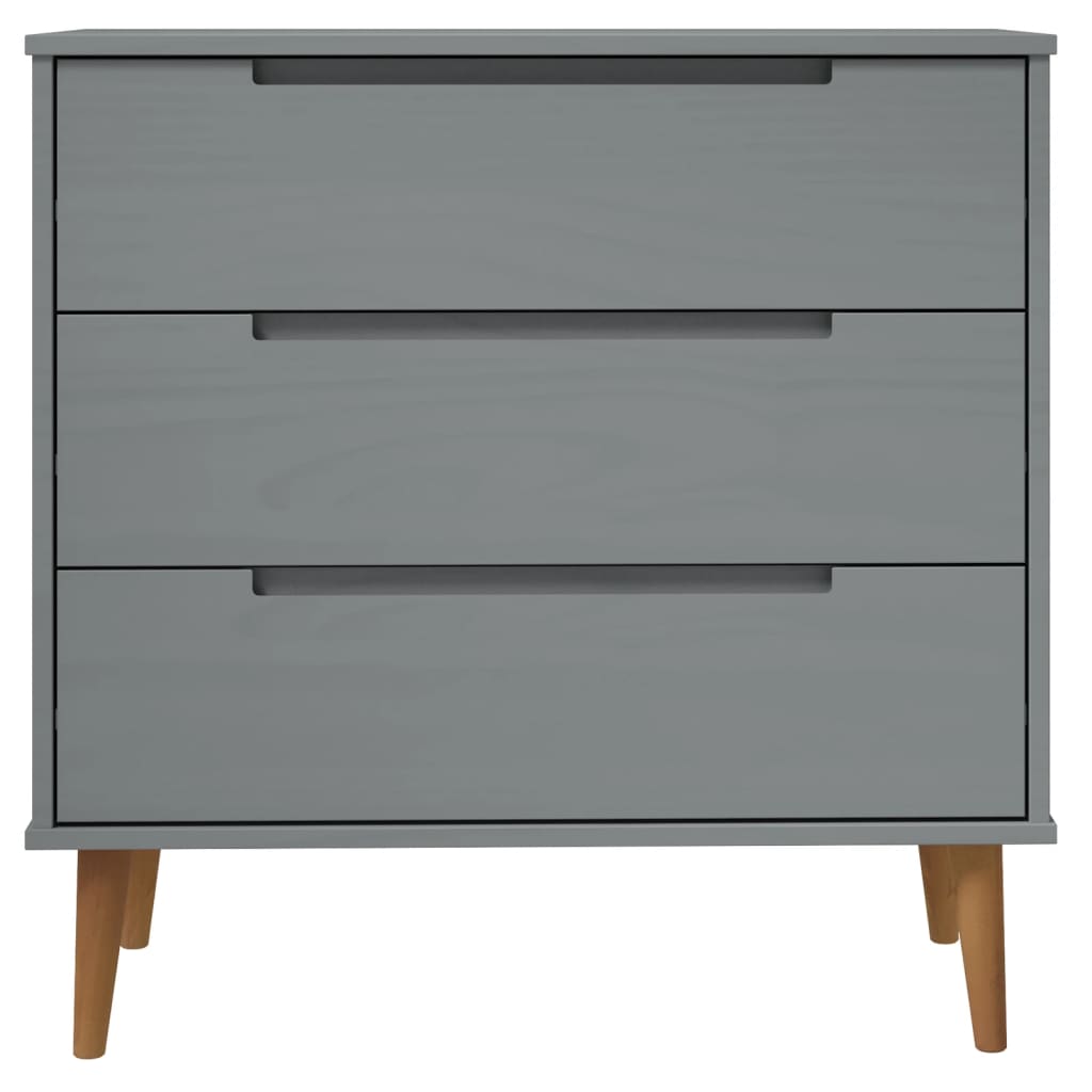 vidaXL Dulap cu sertare „MOLDE”, gri, 80x40x80 cm, lemn masiv de pin vidaXL Dulap cu sertare „MOLDE”, gri, 80x40x80 cm, lemn masiv de pin