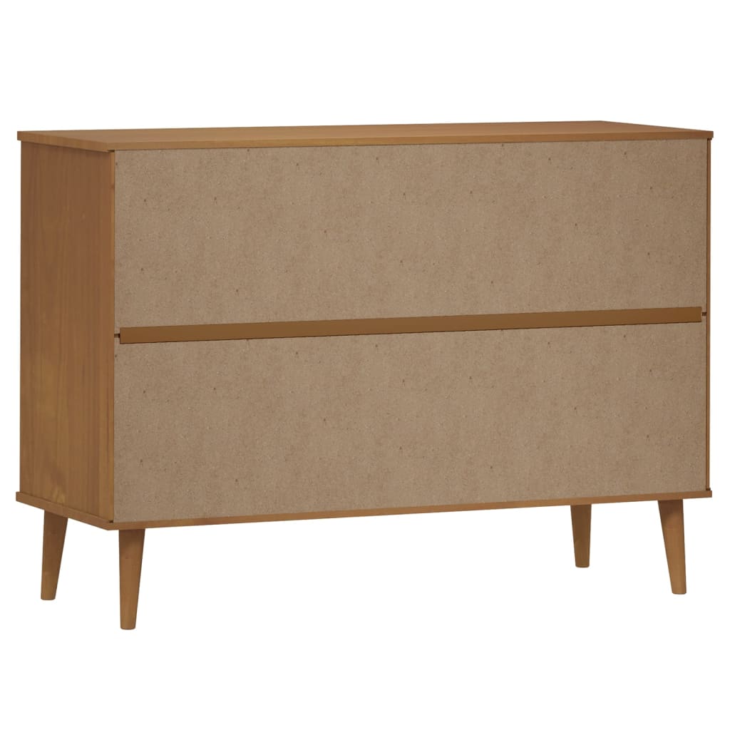 vidaXL Dulap cu sertare „MOLDE”, maro, 113x40x80 cm, lemn masiv de pin vidaXL Dulap cu sertare „MOLDE”, maro, 113x40x80 cm, lemn masiv de pin