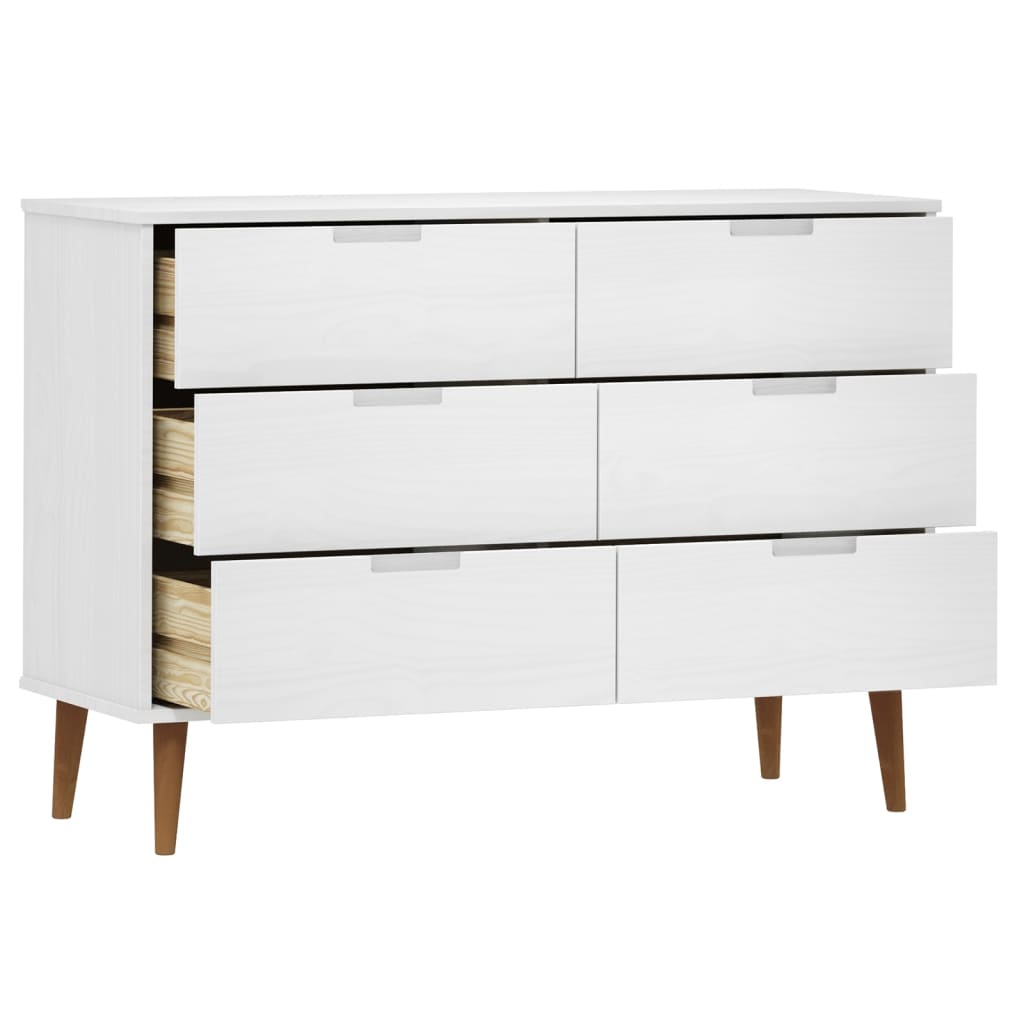 vidaXL Dulap TV „MOLDE” alb, 113x40x80 cm, din lemn masiv de pin vidaXL Dulap TV „MOLDE” alb, 113x40x80 cm, din lemn masiv de pin