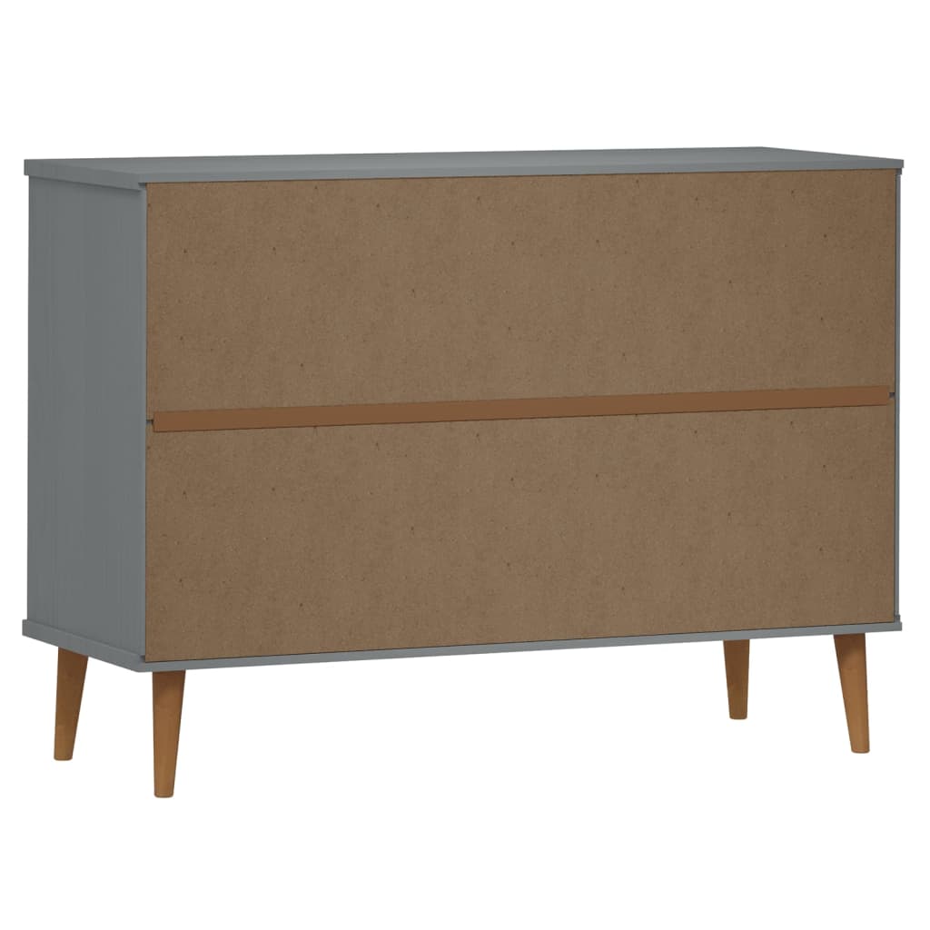 vidaXL Dulap cu sertare „MOLDE”, gri, 113x40x80 cm, lemn masiv de pin vidaXL Dulap cu sertare „MOLDE”, gri, 113x40x80 cm, lemn masiv de pin