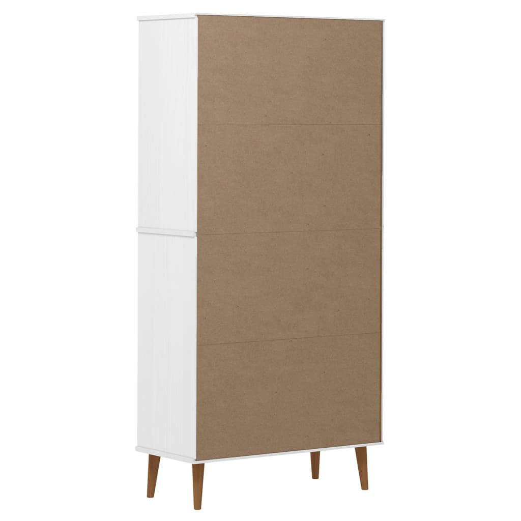vidaXL Bibliotecă „MOLDE” alb, 85x35x170,5 cm, lemn masiv de pin