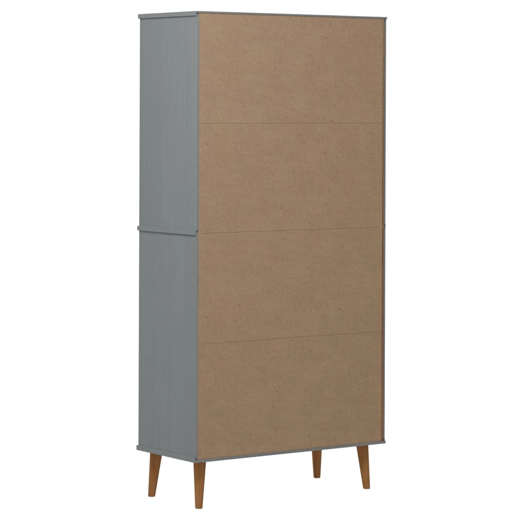 vidaXL Bibliotecă „MOLDE” gri, 85x35x170,5 cm, lemn masiv de pin vidaXL Bibliotecă „MOLDE” gri, 85x35x170,5 cm, lemn masiv de pin