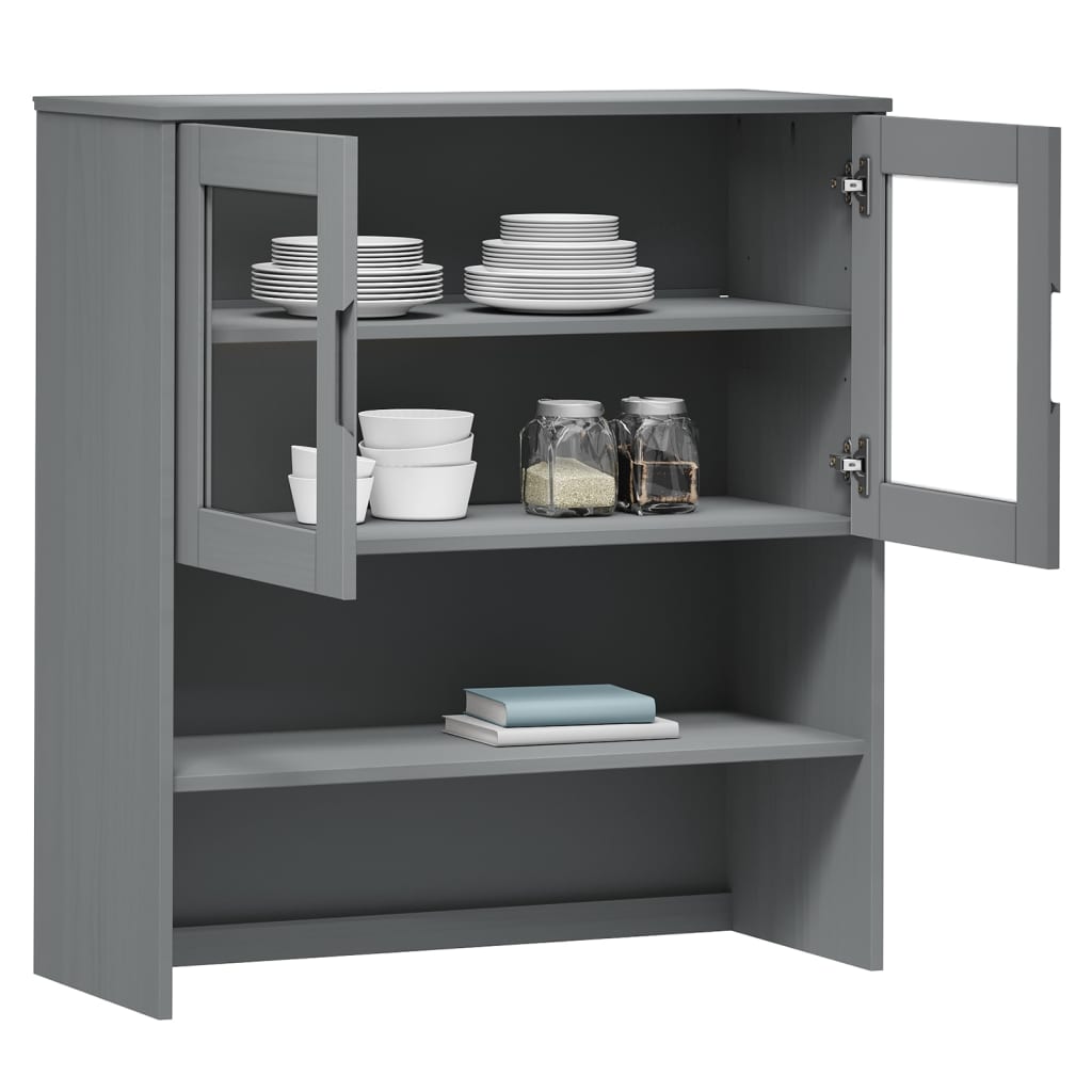 vidaXL Rafturi superioare dulap înalt, gri, 90x35x100 cm, lemn de pin