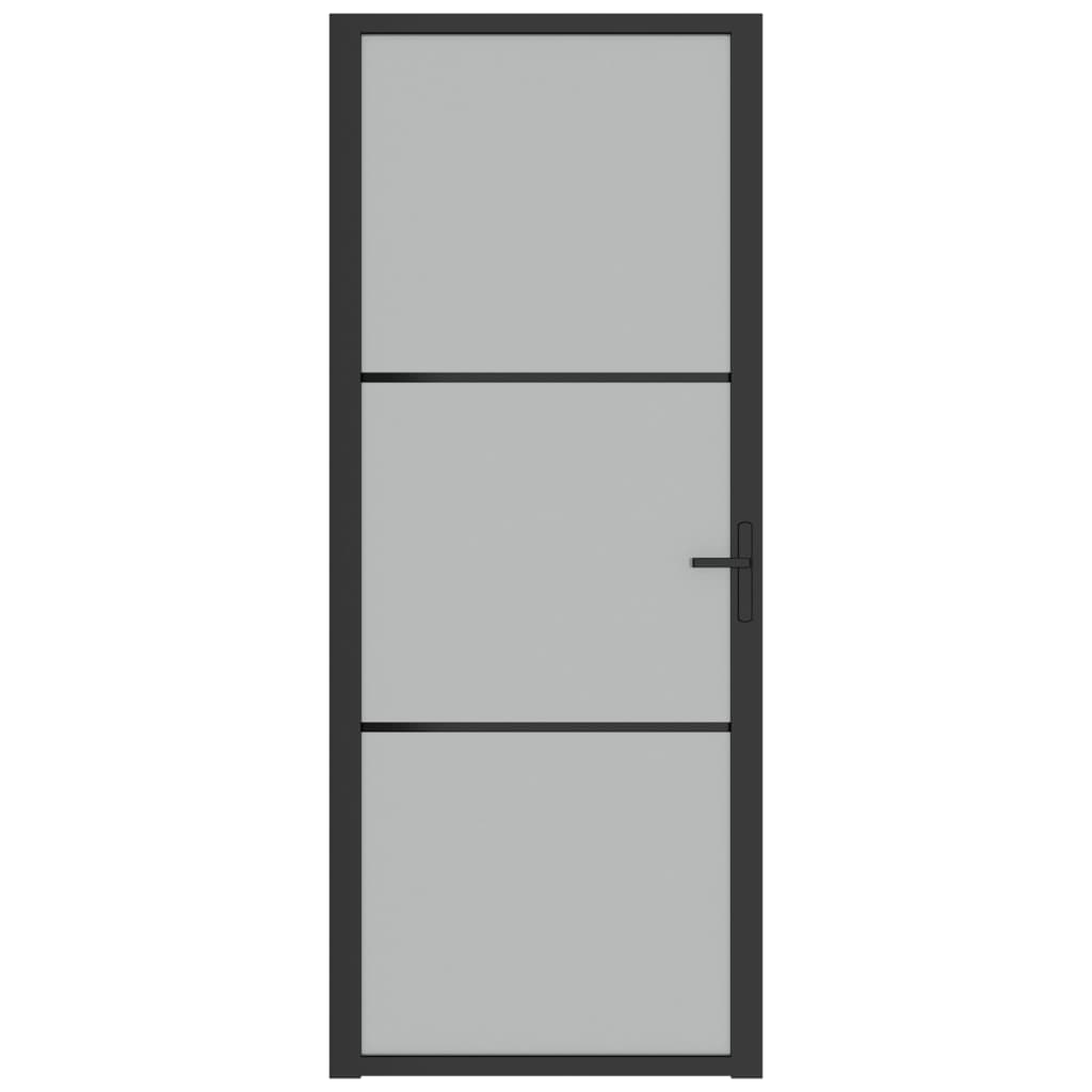 vidaXL Ușă de interior, 83x201,5 cm, sticlă neagră mată și aluminiu