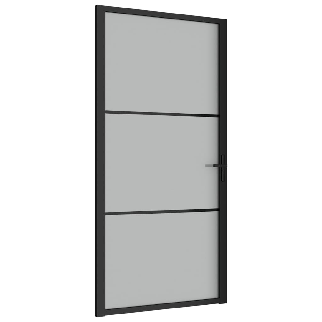 vidaXL Ușă de interior, 102,5x201,5 cm, Negru, sticlă mată și aluminiu vidaXL Ușă de interior, 102,5x201,5 cm, Negru, sticlă mată și aluminiu