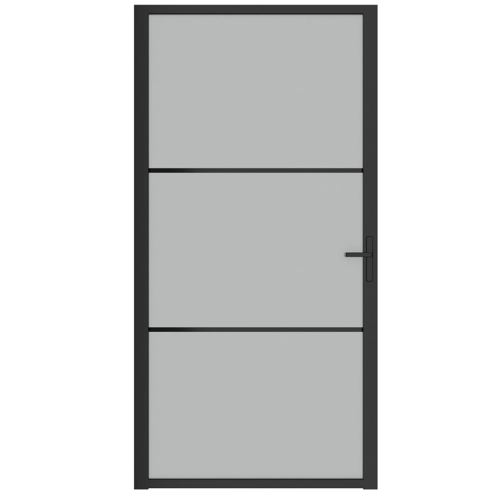 vidaXL Ușă de interior, 102,5x201,5 cm, Negru, sticlă mată și aluminiu vidaXL Ușă de interior, 102,5x201,5 cm, Negru, sticlă mată și aluminiu
