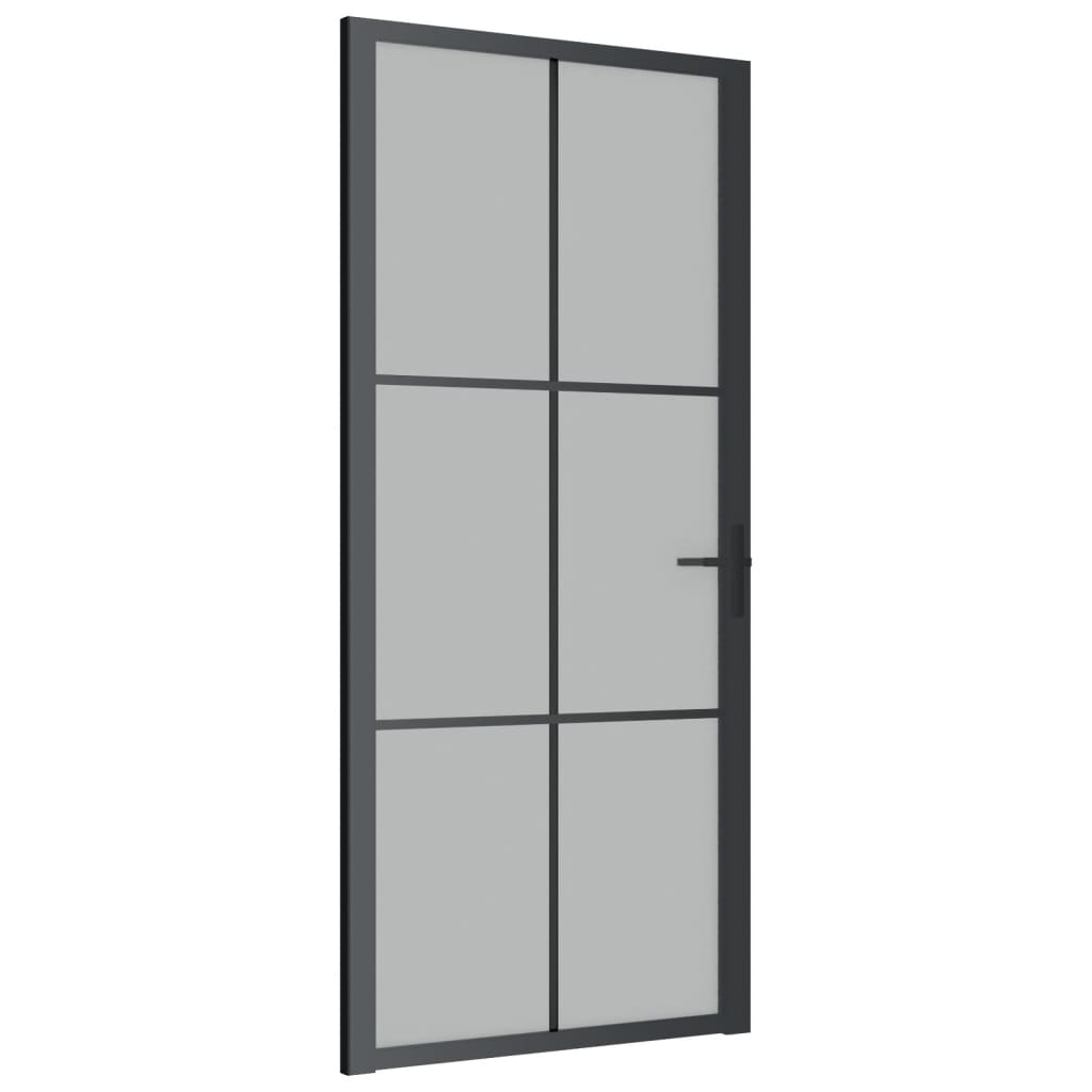 vidaXL Ușă de interior, 93x201,5 cm, sticlă neagră mată și aluminiu