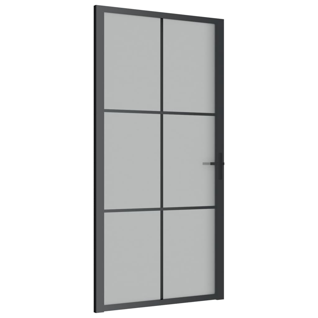 vidaXL Ușă de interior, 102,5x201,5 cm, Negru, sticlă mată și aluminiu
