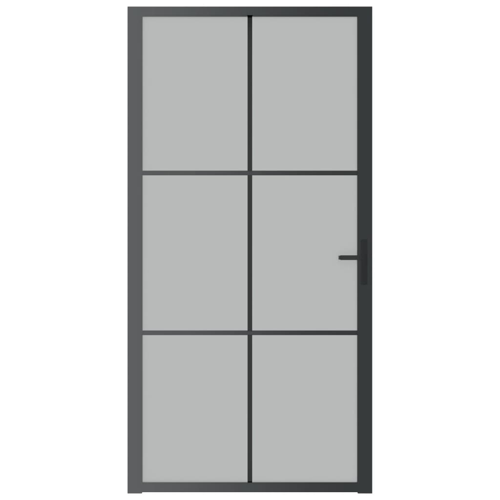 vidaXL Ușă de interior, 102,5x201,5 cm, Negru, sticlă mată și aluminiu