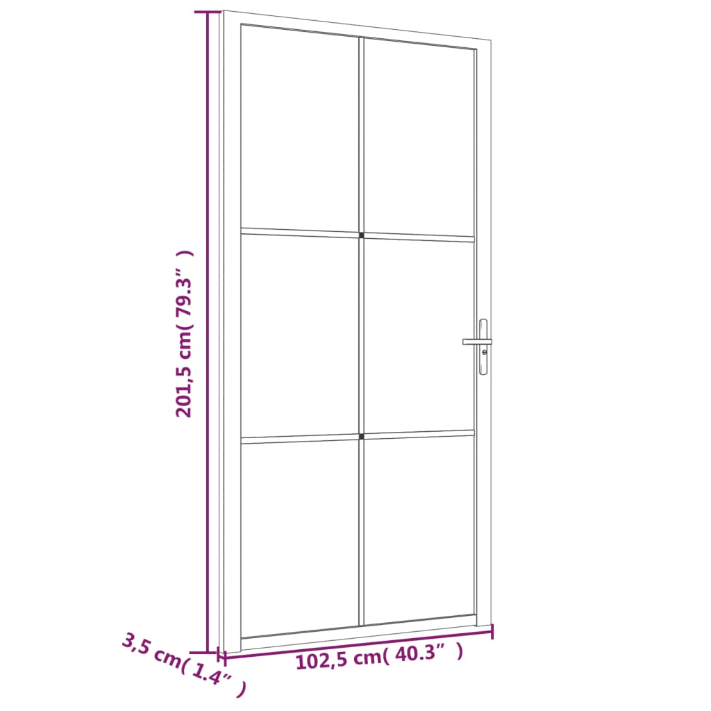 vidaXL Ușă de interior, 102,5x201,5 cm, Negru, sticlă mată și aluminiu