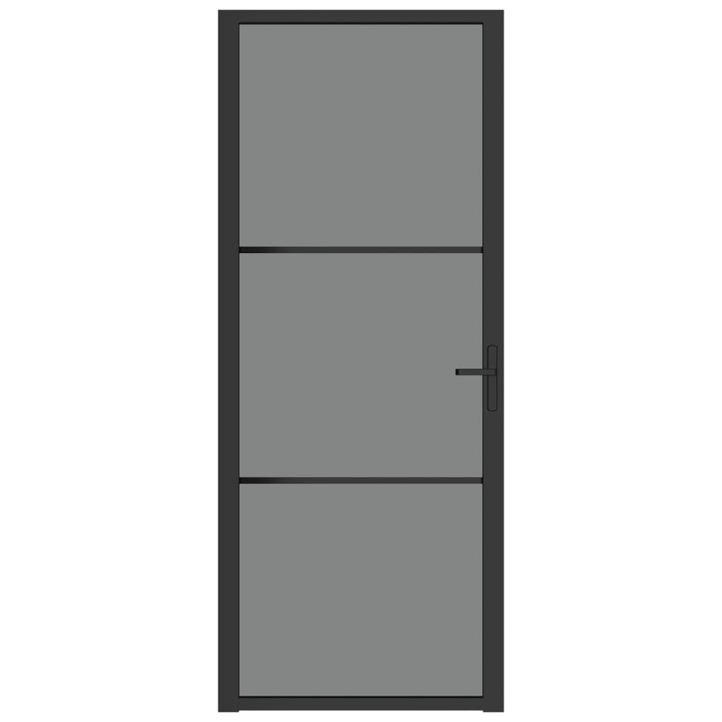 vidaXL Ușă de interior, 83x201,5 cm, negru, sticlă ESG și aluminiu