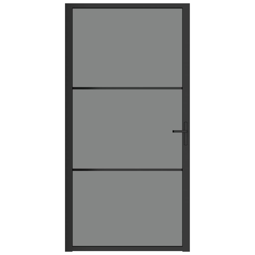 vidaXL Ușă de interior, 102,5x201,5 cm, Negru, sticlă ESG și aluminiu vidaXL Ușă de interior, 102,5x201,5 cm, Negru, sticlă ESG și aluminiu