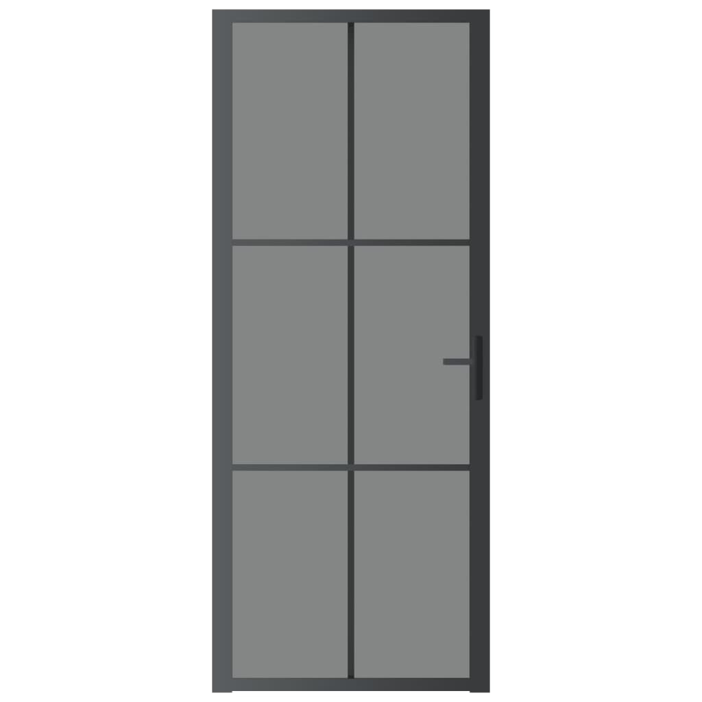 vidaXL Ușă de interior, 83x201,5 cm, negru, sticlă ESG și aluminiu