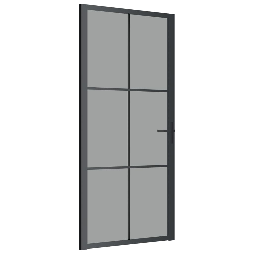 vidaXL Ușă de interior, 93x201,5 cm, negru, sticlă ESG și aluminiu