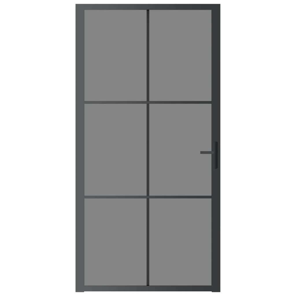 vidaXL Ușă de interior, 102,5x201,5 cm, Negru, sticlă ESG și aluminiu vidaXL Ușă de interior, 102,5x201,5 cm, Negru, sticlă ESG și aluminiu