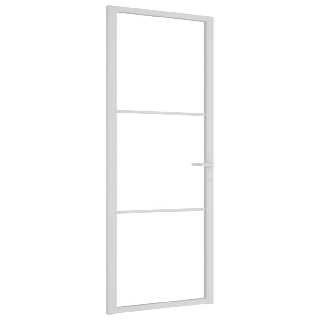 vidaXL Ușă de interior, 83x201,5 cm, alb, sticlă ESG și aluminiu vidaXL Ușă de interior, 83x201,5 cm, alb, sticlă ESG și aluminiu