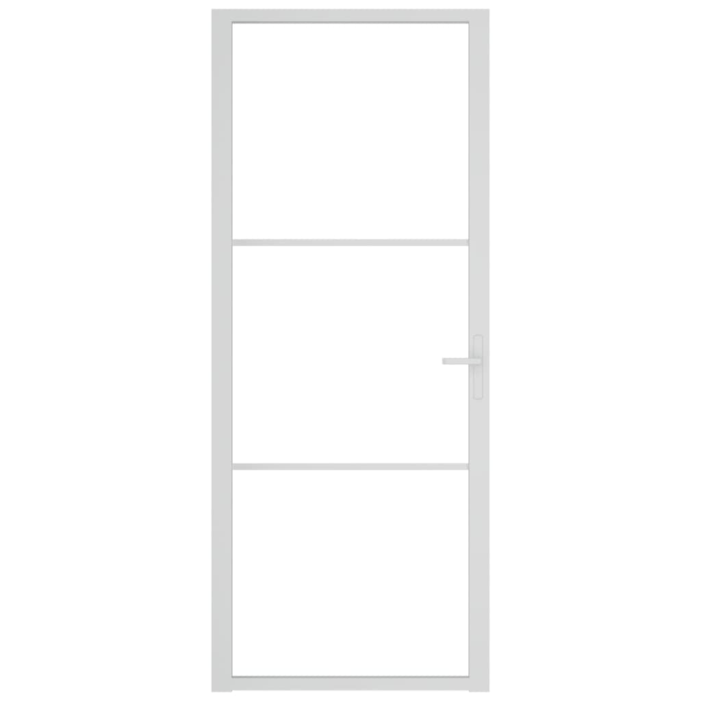 vidaXL Ușă de interior, 83x201,5 cm, alb, sticlă ESG și aluminiu vidaXL Ușă de interior, 83x201,5 cm, alb, sticlă ESG și aluminiu