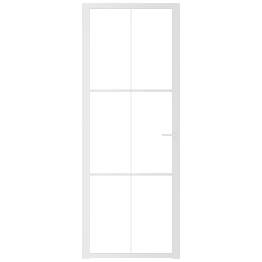 vidaXL Ușă de interior, 76x201,5 cm, alb, sticlă ESG și aluminiu vidaXL Ușă de interior, 76x201,5 cm, alb, sticlă ESG și aluminiu