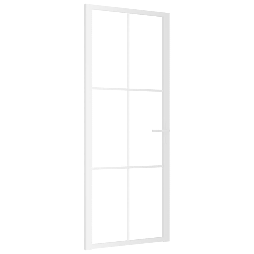 vidaXL Ușă de interior, 83x201,5 cm, alb, sticlă ESG și aluminiu vidaXL Ușă de interior, 83x201,5 cm, alb, sticlă ESG și aluminiu