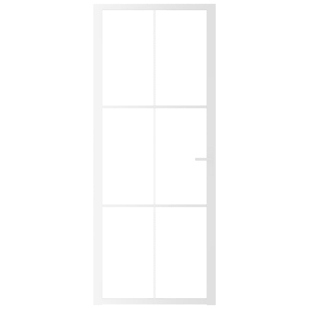 vidaXL Ușă de interior, 83x201,5 cm, alb, sticlă ESG și aluminiu vidaXL Ușă de interior, 83x201,5 cm, alb, sticlă ESG și aluminiu
