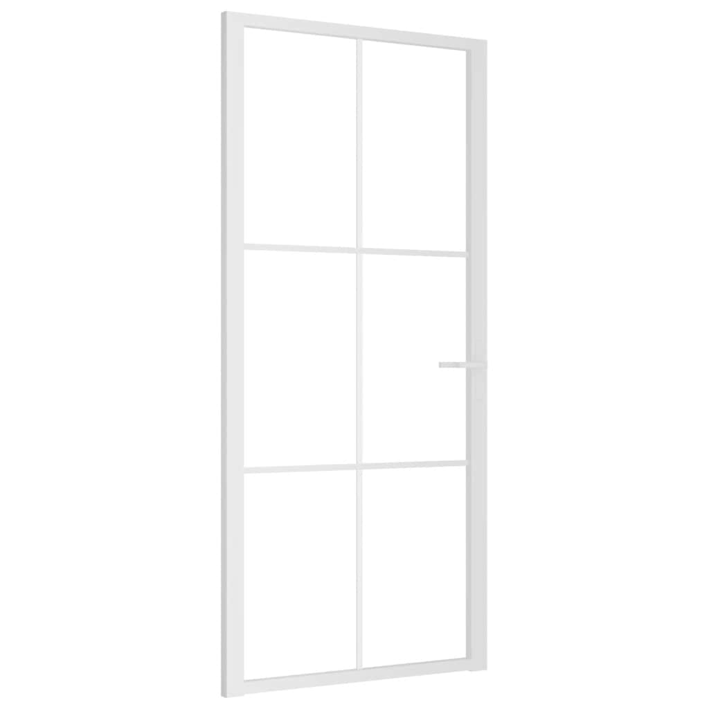 vidaXL Ușă de interior, 93x201,5 cm, alb, sticlă ESG și aluminiu vidaXL Ușă de interior, 93x201,5 cm, alb, sticlă ESG și aluminiu