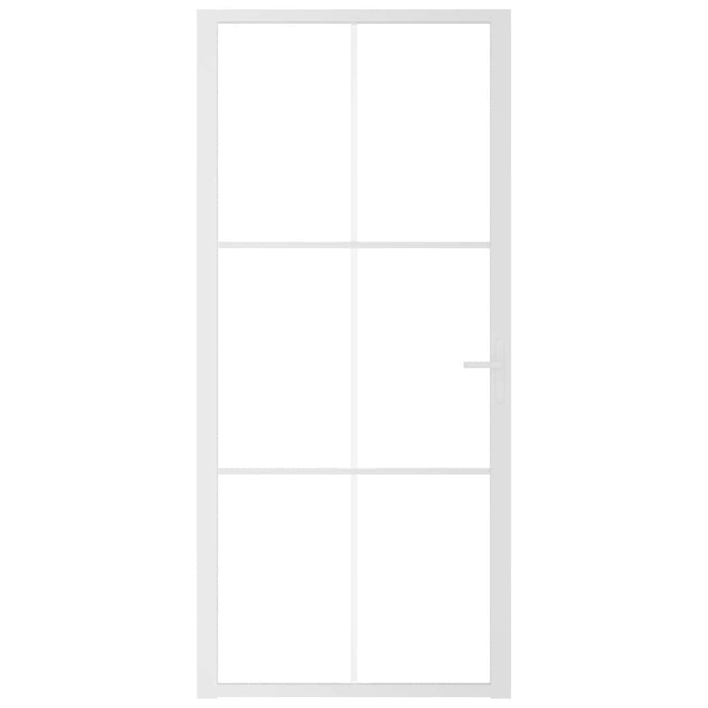 vidaXL Ușă de interior, 93x201,5 cm, alb, sticlă ESG și aluminiu vidaXL Ușă de interior, 93x201,5 cm, alb, sticlă ESG și aluminiu