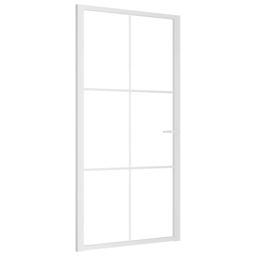 vidaXL Ușă de interior, 102,5x201,5 cm, alb, sticlă ESG și aluminiu vidaXL Ușă de interior, 102,5x201,5 cm, alb, sticlă ESG și aluminiu