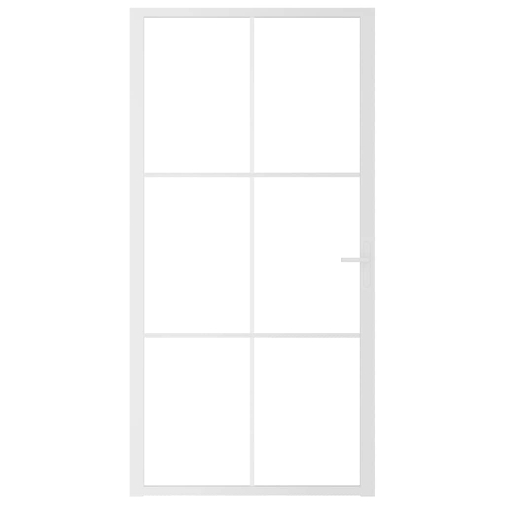 vidaXL Ușă de interior, 102,5x201,5 cm, alb, sticlă ESG și aluminiu vidaXL Ușă de interior, 102,5x201,5 cm, alb, sticlă ESG și aluminiu