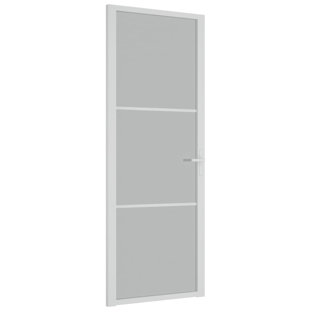 vidaXL Ușă de interior, 76x201,5 cm, alb, sticlă mată și aluminiu vidaXL Ușă de interior, 76x201,5 cm, alb, sticlă mată și aluminiu