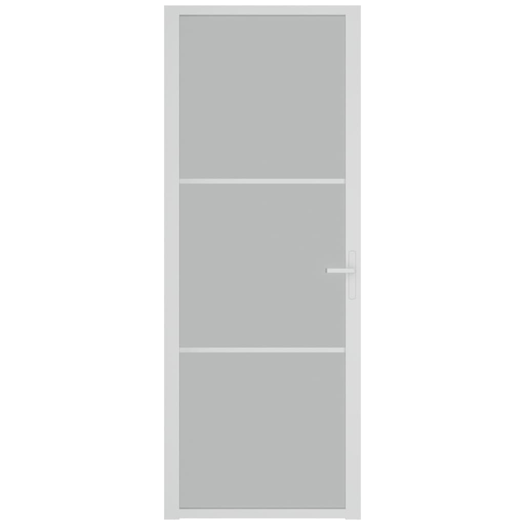 vidaXL Ușă de interior, 76x201,5 cm, alb, sticlă mată și aluminiu vidaXL Ușă de interior, 76x201,5 cm, alb, sticlă mată și aluminiu