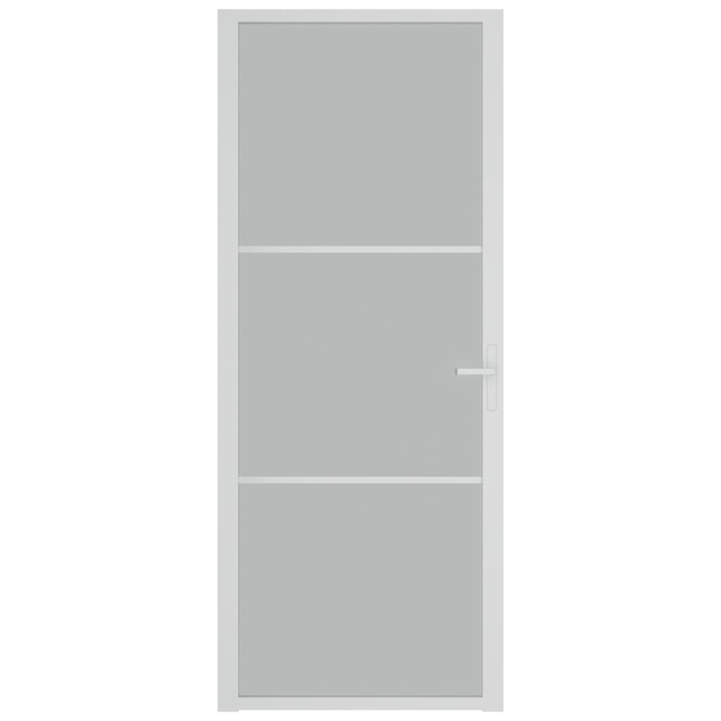 vidaXL Ușă de interior, 83x201,5 cm, alb, sticlă mată și aluminiu vidaXL Ușă de interior, 83x201,5 cm, alb, sticlă mată și aluminiu
