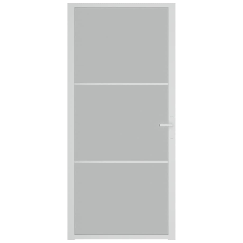 vidaXL Ușă de interior, 93x201,5 cm, alb,sticlă mată și aluminiu