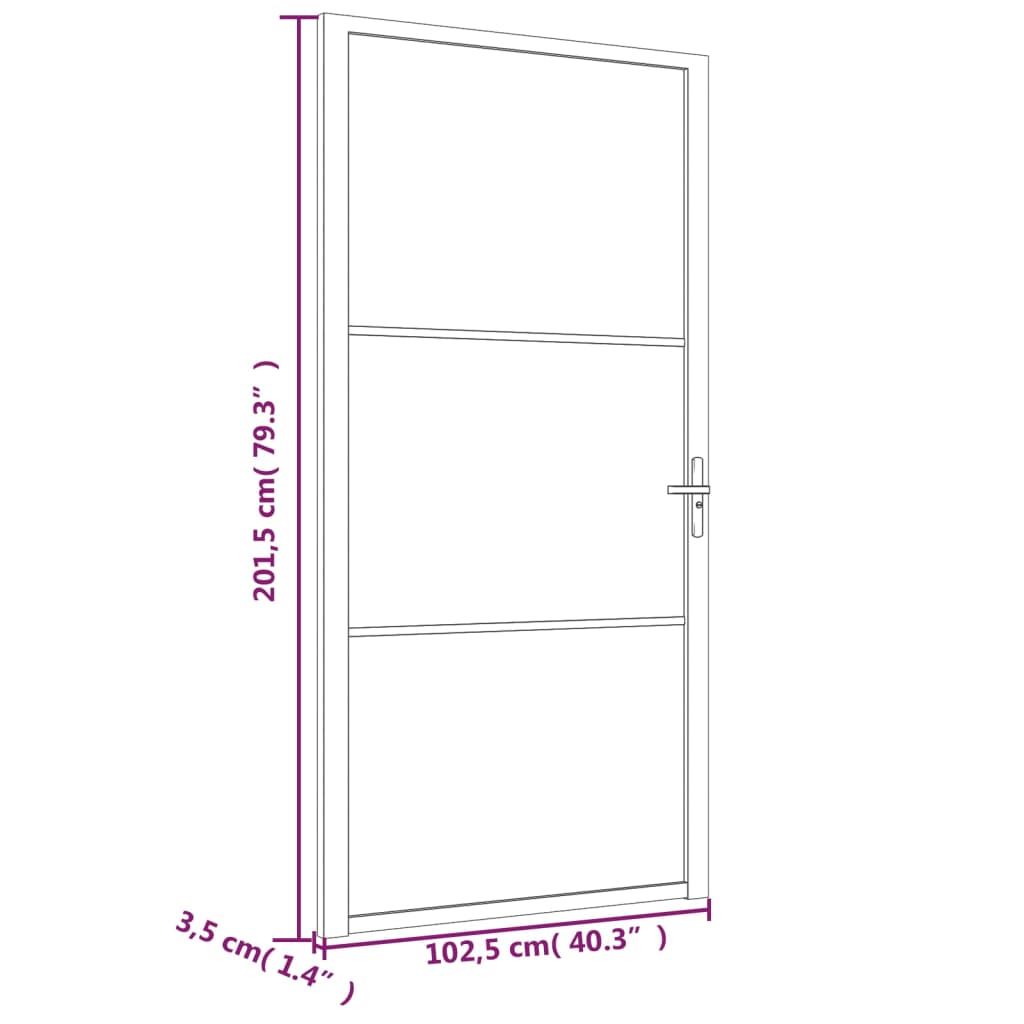 vidaXL Ușă de interior, 102,5x201,5 cm, alb, sticlă mată și aluminiu vidaXL Ușă de interior, 102,5x201,5 cm, alb, sticlă mată și aluminiu