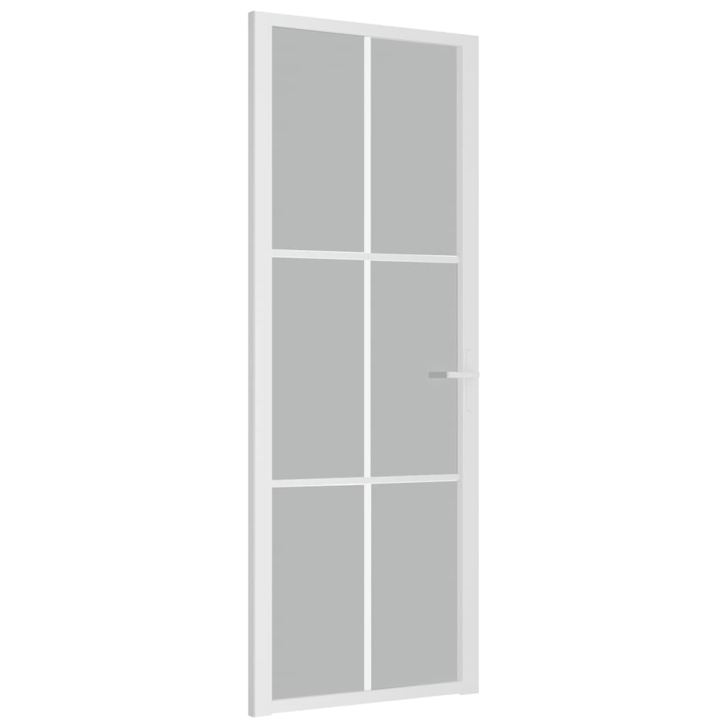 vidaXL Ușă de interior, 76x201,5 cm, alb, sticlă mată și aluminiu vidaXL Ușă de interior, 76x201,5 cm, alb, sticlă mată și aluminiu