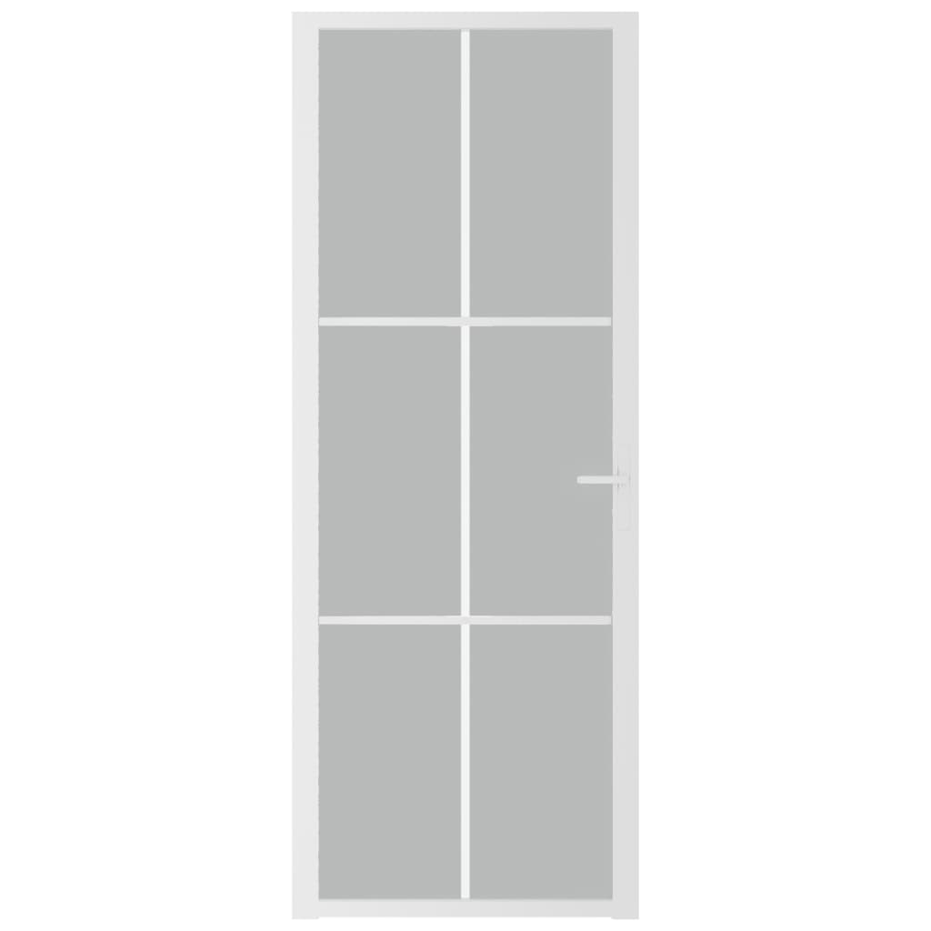 vidaXL Ușă de interior, 76x201,5 cm, alb, sticlă mată și aluminiu vidaXL Ușă de interior, 76x201,5 cm, alb, sticlă mată și aluminiu