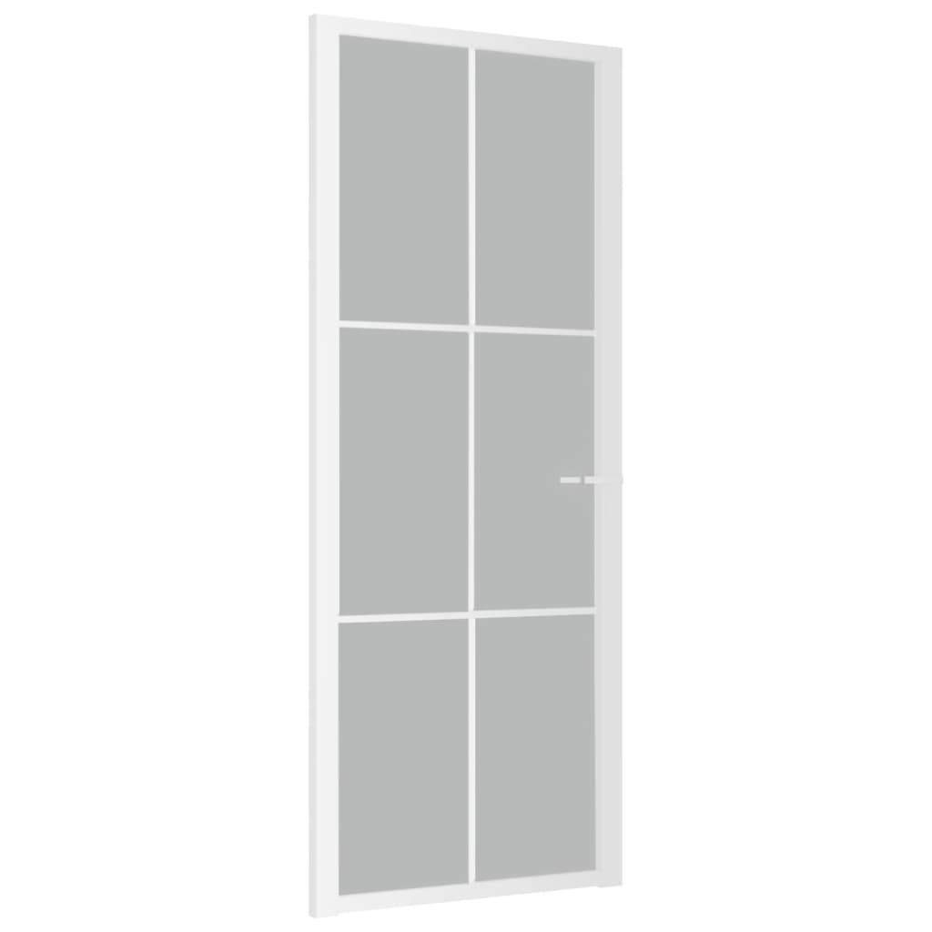 vidaXL Ușă de interior, 83x201,5 cm, alb, sticlă mată și aluminiu vidaXL Ușă de interior, 83x201,5 cm, alb, sticlă mată și aluminiu