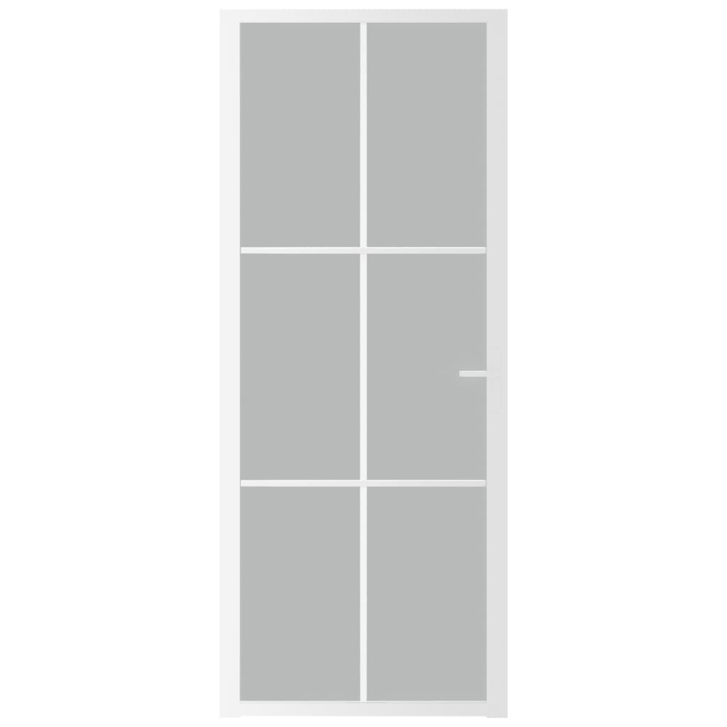 vidaXL Ușă de interior, 83x201,5 cm, alb, sticlă mată și aluminiu vidaXL Ușă de interior, 83x201,5 cm, alb, sticlă mată și aluminiu