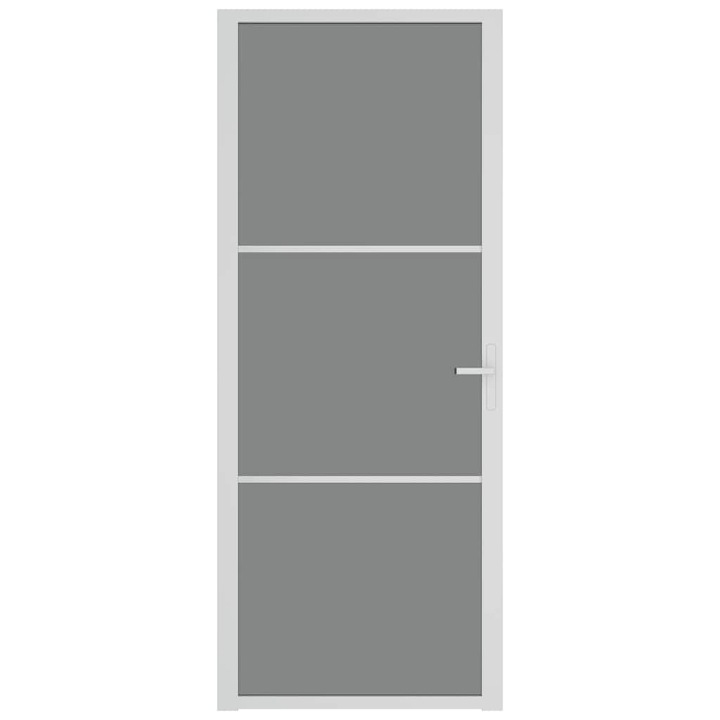 vidaXL Ușă de interior, 83x201,5 cm, alb, sticlă ESG și aluminiu vidaXL Ușă de interior, 83x201,5 cm, alb, sticlă ESG și aluminiu