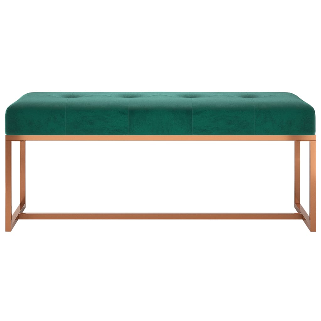 vidaXL Bancă, verde închis, 110x36x45 cm, catifea