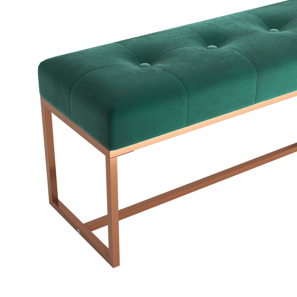 vidaXL Bancă, verde închis, 110x36x45 cm, catifea