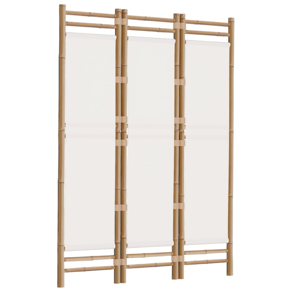 vidaXL Separator de cameră pliabil cu 3 panouri 120 cm bambus și pânză vidaXL Separator de cameră pliabil cu 3 panouri 120 cm bambus și pânză