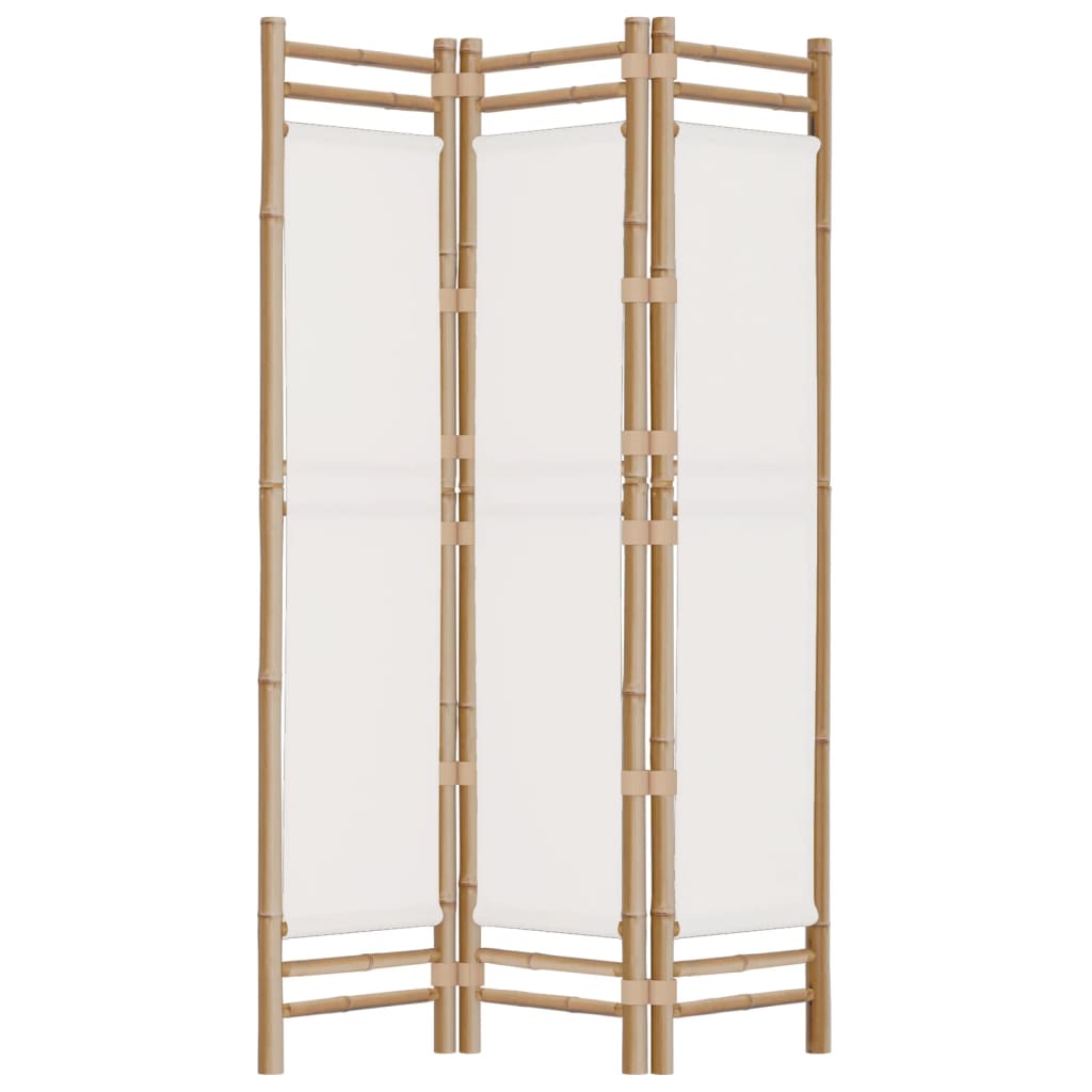vidaXL Separator de cameră pliabil cu 3 panouri 120 cm bambus și pânză vidaXL Separator de cameră pliabil cu 3 panouri 120 cm bambus și pânză
