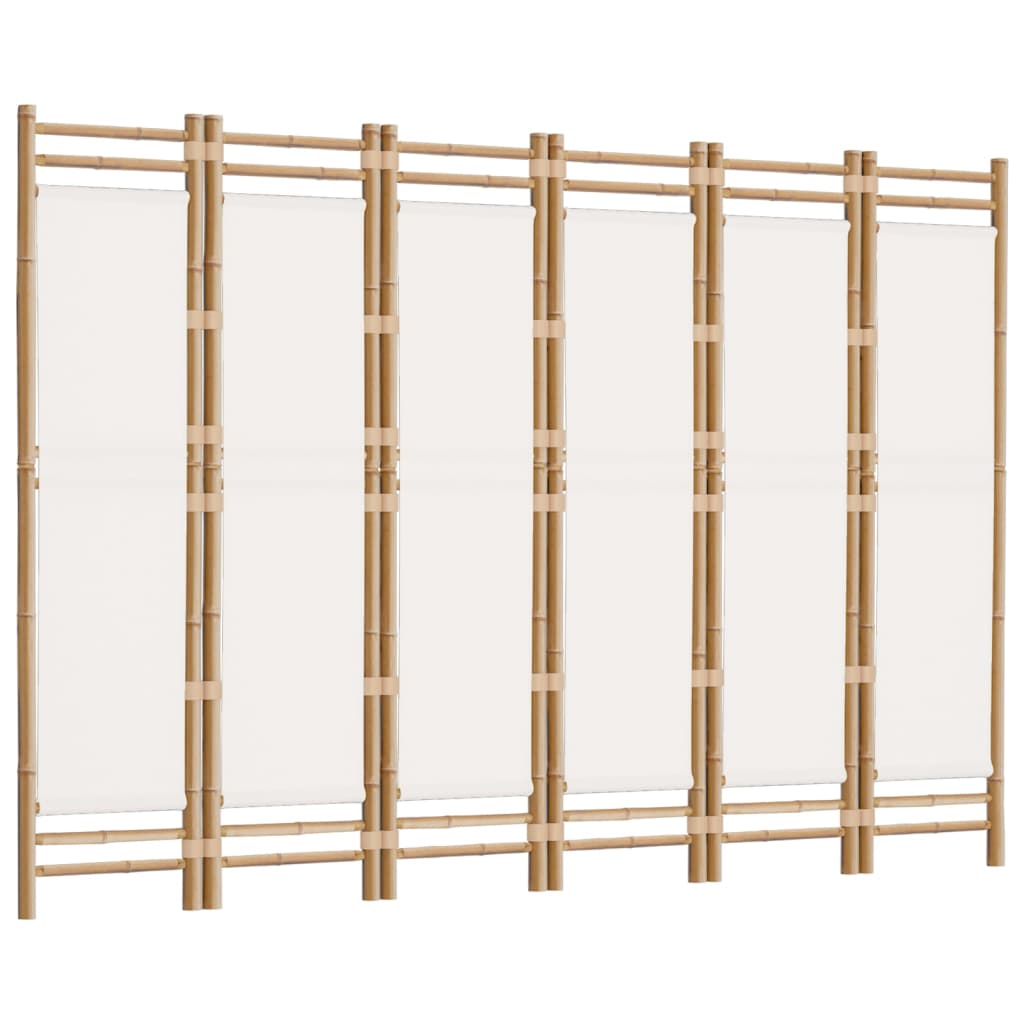 vidaXL Separator de cameră pliabil cu 6 panouri 240 cm bambus și pânză vidaXL Separator de cameră pliabil cu 6 panouri 240 cm bambus și pânză