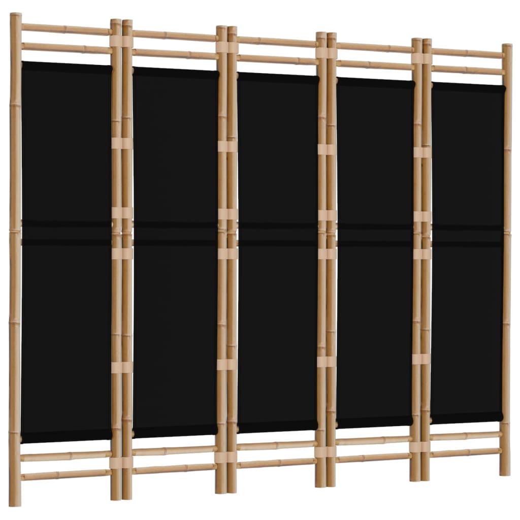 vidaXL Separator de cameră pliabil cu 5 panouri 200 cm bambus și pânză vidaXL Separator de cameră pliabil cu 5 panouri 200 cm bambus și pânză